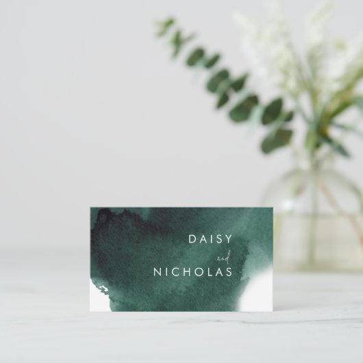 Emerald Green Waterverf Professional Design Visitekaartje (Staand voorkant)