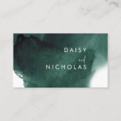 Emerald Green Waterverf Professional Design Visitekaartje (Voorkant)