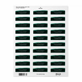 Emerald Green Waterverf Return-adres Etiket (Full Sheet)