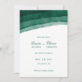 Emerald Green Waterverf Save the Date