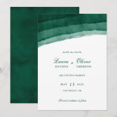 Emerald Green Waterverf Save the Date (Voorkant / Achterkant)