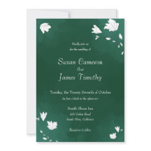 Emerald green waterverf Wedding Invitation