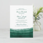 Emerald Green Waterverf Wedding Invitations Kaart (Staand voorkant)