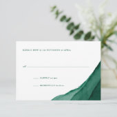 Emerald Green Waterverf Wedding RSVP (Staand voorkant)