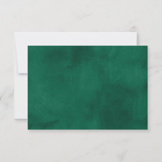 Emerald Green Waterverf Wedding RSVP (Achterkant)