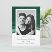 Emerald Green Waterverf Wedding Save the Date Kaart (Staand voorkant)
