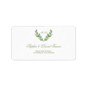 Emerald Green Waterverf Wreath Wedding Etiket (Voorkant)