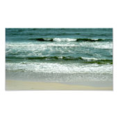 Emerald Green Waves crashen op het strand Foto Afdruk (Voorkant)