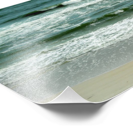 Emerald Green Waves crashen op het strand Foto Afdruk (Hoek)