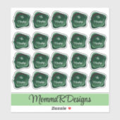 Emerald Green Wax Seal met jouw naam Sticker (Vel)