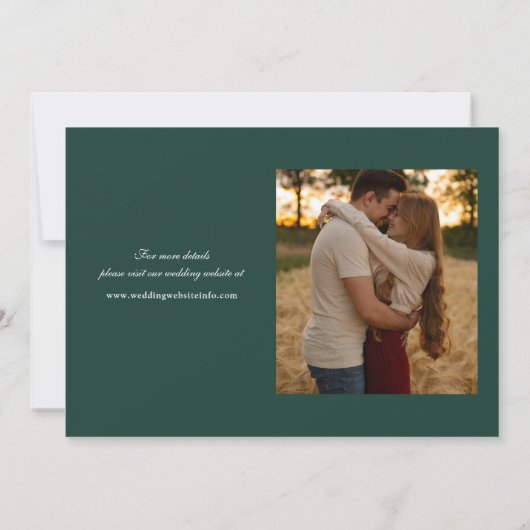 Emerald Green Wedding 2 Foto Elegant Script Save The Date (Achterkant)