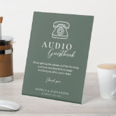 Emerald Green Wedding Audio Guestbook Sign Reclamebord Met Voetstuk (Insitu)