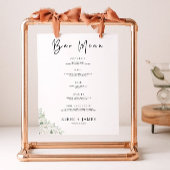 Emerald Green Wedding Bar Menu Sign Sjabloon Poster