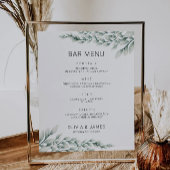 Emerald Green Wedding Bar Menu Sign Sjabloon Poster