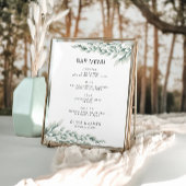 Emerald Green Wedding Bar Menu Sign Sjabloon Poster