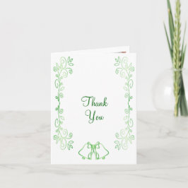 Emerald Green Wedding Bedankt Card Bells