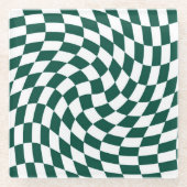 Emerald Green Wedding Collectie Check Gecontroleer Glazen Onderzetter (Voorkant)