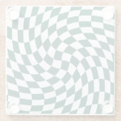 Emerald Green Wedding Collectie Check Gecontroleer Glazen Onderzetter (Achterkant)