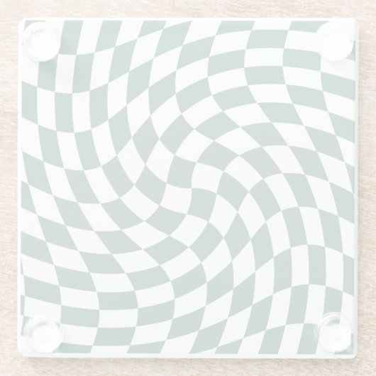 Emerald Green Wedding Collectie Check Gecontroleer Glazen Onderzetter (Achterkant)