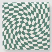 Emerald Green Wedding Collectie Check Gecontroleer Stenen Onderzetter (Voorkant)