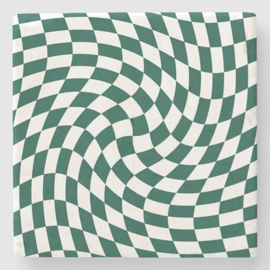 Emerald Green Wedding Collectie Check Gecontroleer Stenen Onderzetter (Voorkant)