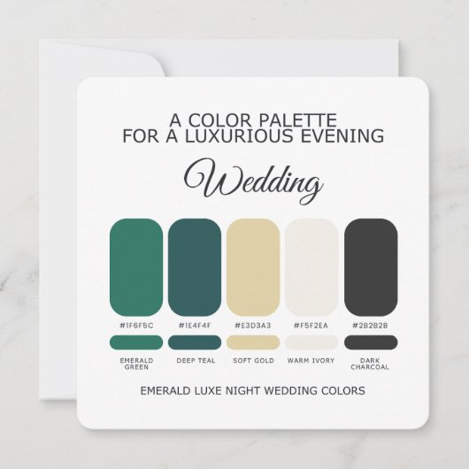 Emerald Green Wedding Color Palette Card Kaart (Voorkant)