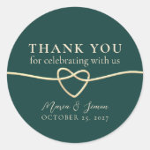 Emerald Green Wedding Dank u Sticker (Voorkant)