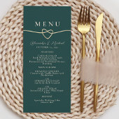 Emerald Green Wedding Dinner Menu Kaart