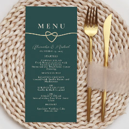Emerald Green Wedding Dinner Menu Kaart