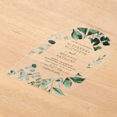 Emerald Green Wedding Eucalyptus Greenery Acryl Uitnodigingen (Laagn)