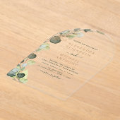 Emerald Green Wedding Eucalyptus Greenery Acryl Uitnodigingen (Laagn)