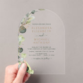 Emerald Green Wedding Eucalyptus Greenery Acryl Uitnodigingen (Insitu (Draagbaar))