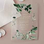 Emerald Green Wedding Eucalyptus Greenery Acryl Uitnodigingen