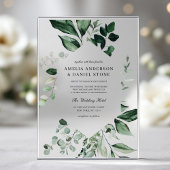 Emerald Green Wedding Eucalyptus Greenery Acryl Uitnodigingen