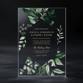 Emerald Green Wedding Eucalyptus Greenery Acryl Uitnodigingen