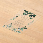 Emerald Green Wedding Eucalyptus Greenery Acryl Uitnodigingen (Laagn)