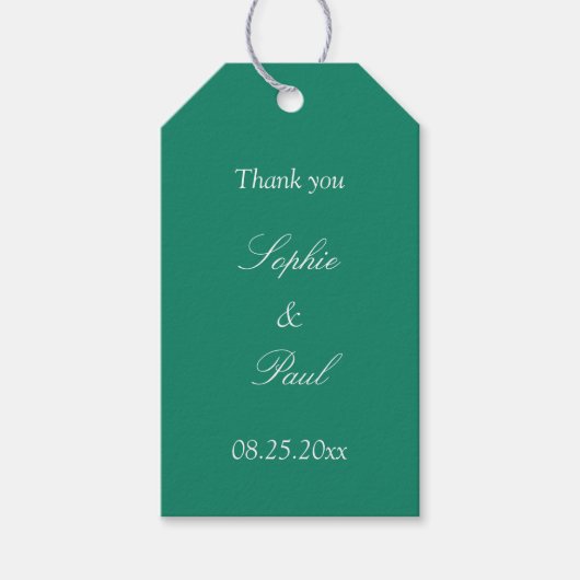 Emerald Green Wedding Favor Dank u Labels Cadeaulabel (Voorkant)