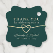 Emerald Green Wedding Favoriet Dank u Label (Achterkant)