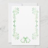 Emerald Green Wedding Invitation Bells Scrollwork Kaart (Achterkant)