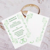Emerald Green Wedding Invitation Bells Scrollwork Kaart