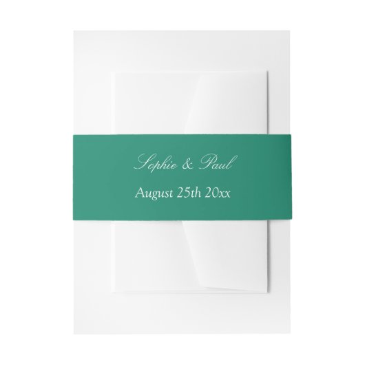 Emerald Green Wedding Invitation Belly Band Uitnodigingen Wikkel (Voorkant Voorbeeld)