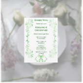 Emerald Green Wedding Menu Kaart Bells Scrollwork