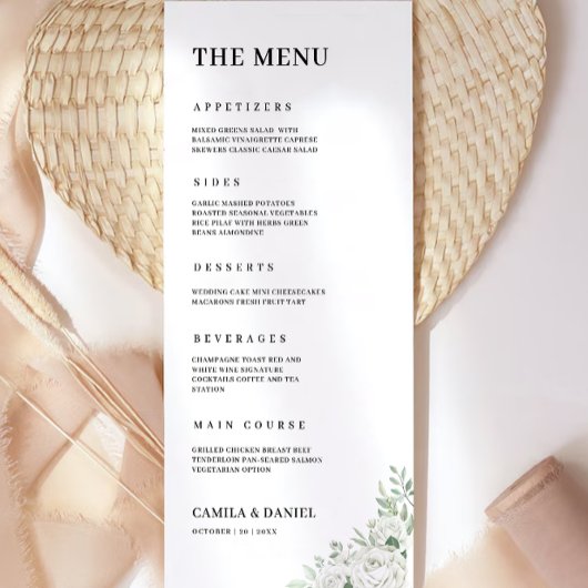 Emerald Green Wedding Menu Kaarten Sjabloon