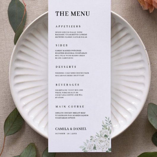 Emerald Green Wedding Menu Kaarten Sjabloon