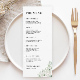 Emerald Green Wedding Menu Kaarten Sjabloon