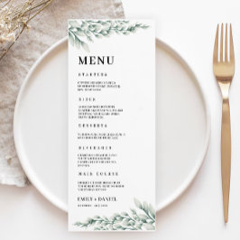 Emerald Green Wedding Menu Kaarten Sjabloon