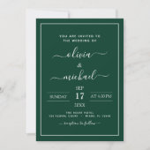 Emerald Green Wedding met fotouitnodiging Kaart (Voorkant)