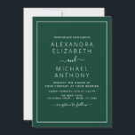 Emerald Green Wedding Modern Typography Invitation Kaart<br><div class="desc">Emerald Dark Green Wedding Spring of Summer Wedding Invitations - bevat prachtige en elegante scripttypografie met een moderne,  eenvoudige en klassieke kleur voor de speciale dag van de bruiloft.</div>