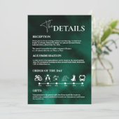 Emerald Green Wedding Orde van Evenementen Kaart (Staand voorkant)