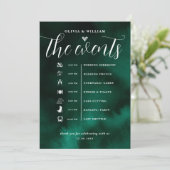 Emerald Green Wedding Orde van Evenementen Kaart (Staand voorkant)